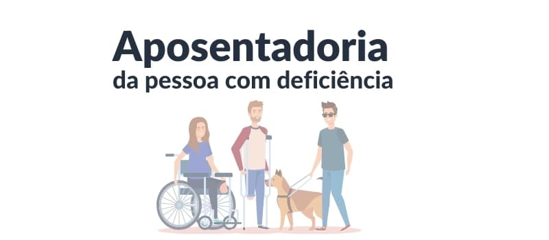 Ilustração de uma cadeirante ao lado de um homem sem uma das pernas que por sua vez está ao lado de um homem cego com um cão guia